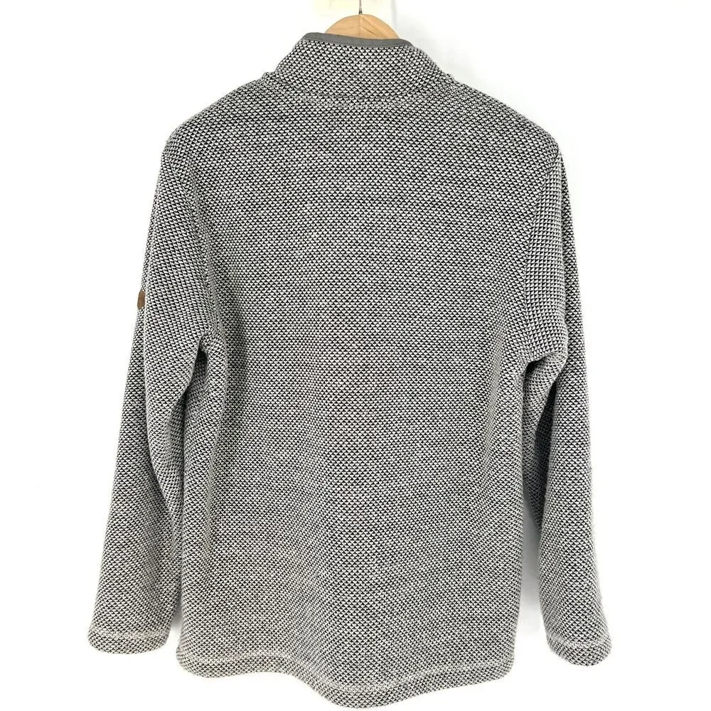 ORVIS Brighton 1/4 Zip Pullover Sweater Mens Size M Gray White Sherpa Lined‎